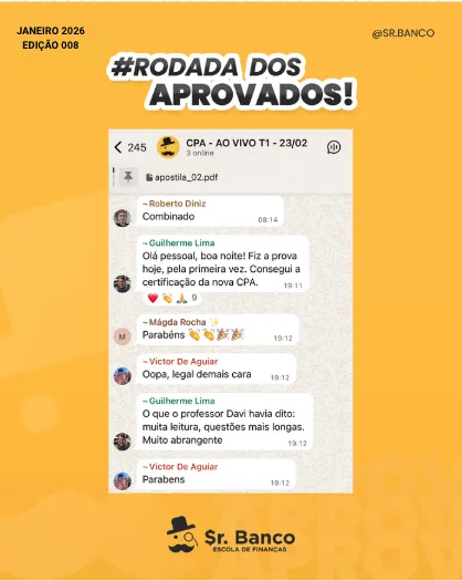 Print de aprovação do Guilherme Lima na CPA